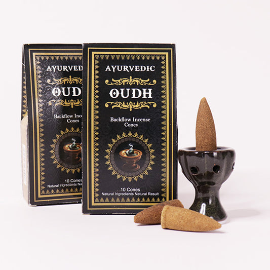 🎇東方招財黑金🎇Ayurvedic烏木印度天然手工倒流香塔