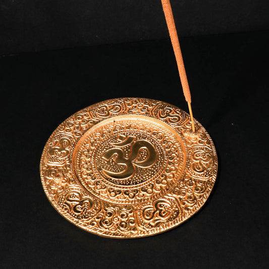 金色Om字銅製線香座