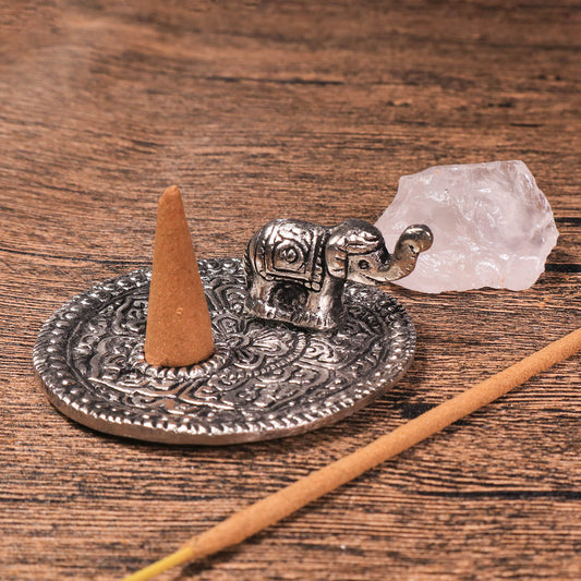 大象雕花銅製線香座