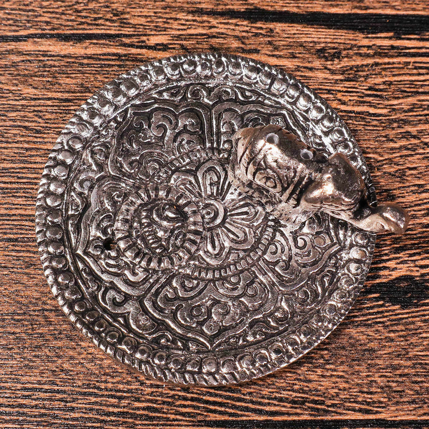 大象雕花銅製線香座