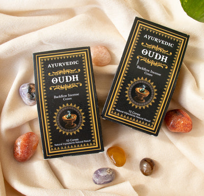 🎇東方招財黑金🎇Ayurvedic烏木印度天然手工倒流香塔