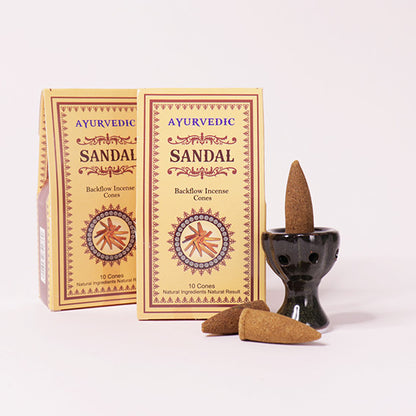 🎇沉澱提升靈性🎇Ayurvedic壇香印度天然手工倒流香塔