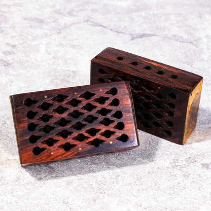 印度手工雕花擴香木盒