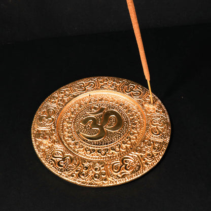 金色Om字銅製線香座