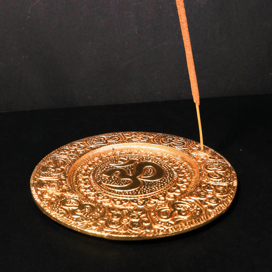 金色Om字銅製線香座