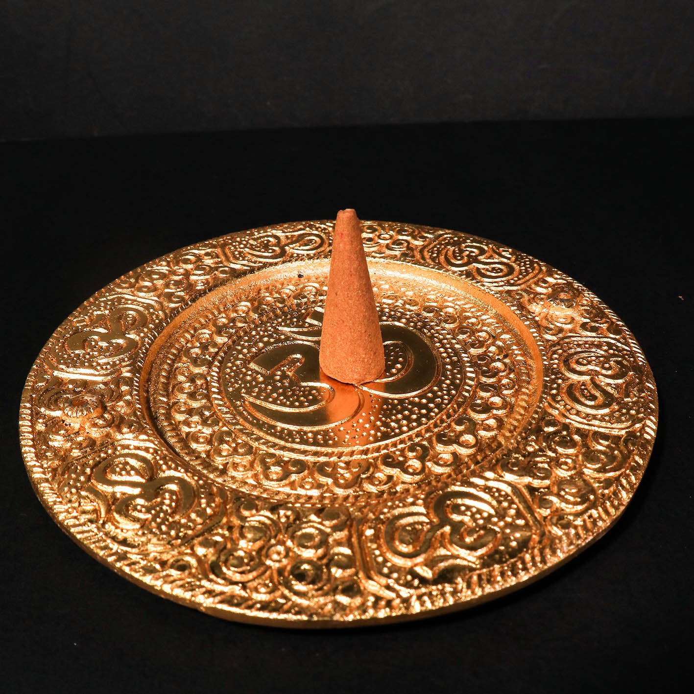 金色Om字銅製線香座