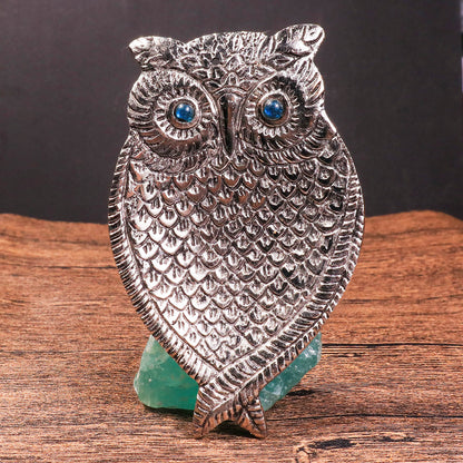 貓頭鷹雕花銅製線香座