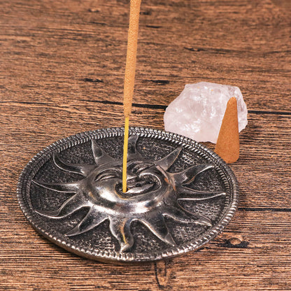 太陽雕花銅製線香座