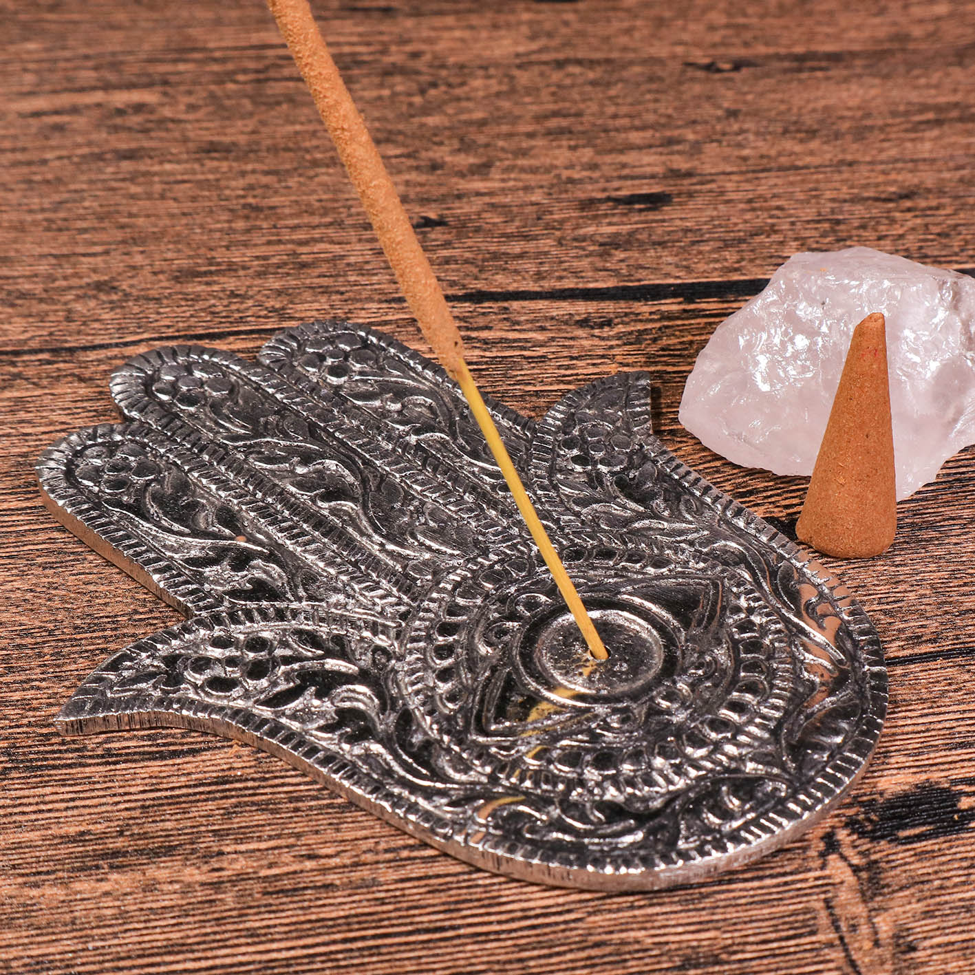 法蒂瑪之手雕花銅製線香座